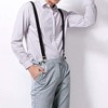 CHROME CRANE BLT042 Men's Suspenders Rubber Belt, Simple, Stylish, Necktie,