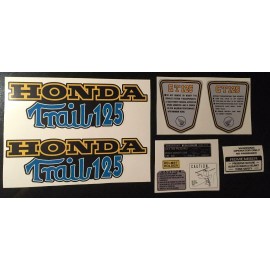 Honda CT70  K4  Style "Trail 125"  Complete Set frame Decals, Graphics, Blue