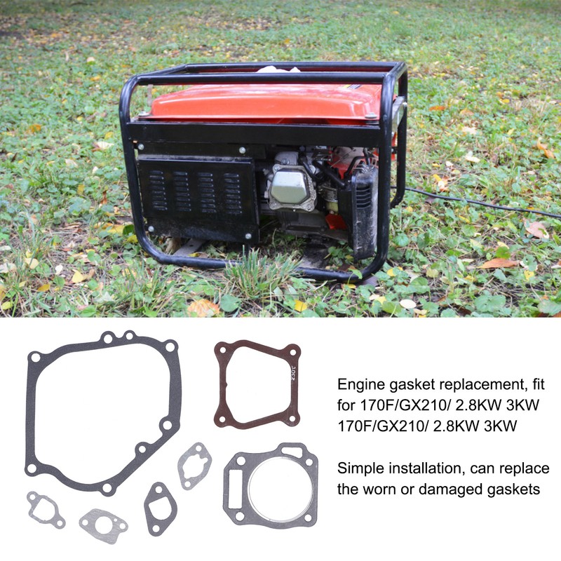 4Set Engine Gaskets Kit Accessory Parts for 170F/GX210/ 2.8-3KW Gasoline