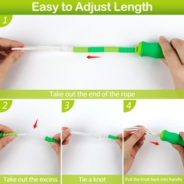 Jump Rope for Kids, Adjustable Jump Ropes for 4 5 6 7 8 10 12, Tangle Free Jumping Rope Age 8-12, Segmented Soft Beaded Skipping Rope for Women Fitness (Green and Pink)