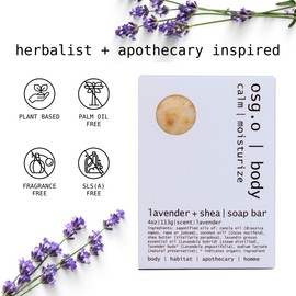 OH SO GOOD ORGANICS Natural Organic Soap Bar with Lavender and Shea for Face and Body, Coconut Oil and Shea Butter, Moisturizing Bar Soap, Essential Oils, 4oz Per Bar