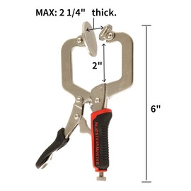 Monster & Master 6" C clamp Face Clamp Locking Plier with Larger Flat Swivel Pads for Woodworking, Welding and Pocket Hole Joinery, 2-Piece