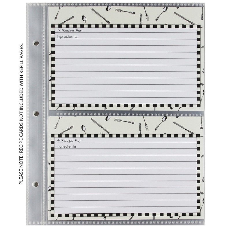 CR Gibson QP-12 Small Recipe Book Pocket Page Refill 20