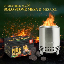 Fire Starters for Solo Stove Mesa, 60 Count BBQ Firestarter and Fireplace Accessories, Pellets for Bonfire and Firepit, Camping, Grilling, Cooking, Campfires, Charcoal, Wood, and Sticks