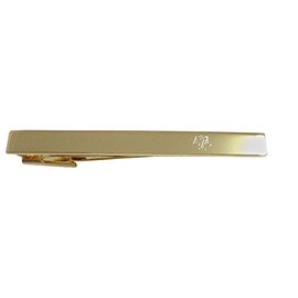 Gold Toned Etched Scale of Justice Law Square Tie Clip