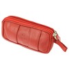 Soft Red Goat Leather Double Spectacle Glasses Case with Belt