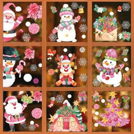 Christmas Window Stickers，Xmas Window Stickers Christmas Window Stickers Reusable Christmas Window Stickers Large