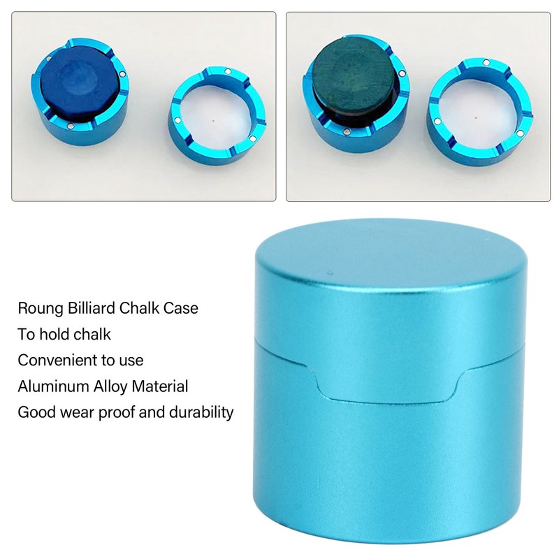 Billiard Chalk Case Round Aluminum Alloy Pool Cue Chalk Box