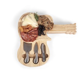 TOSCANA - a Picnic Time Brand Guitar Original Design Cheese Board with Cheese Tools