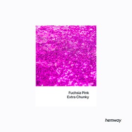 Hemway Premium Ultra Sparkle Glitter Multi Purpose Metallic Flake for Arts Crafts Nails Cosmetics Resin Festival Face Hair - Fuchsia Pink - Extra Chunky (1/24" 0.040" 1mm) 100g / 3.5oz