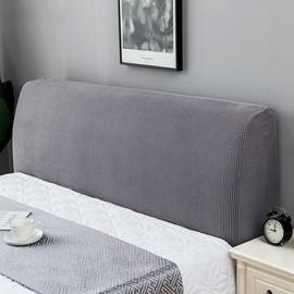 Headboard Cover for Bed, Stretch Bed Headboard Cover, Stretchable, Opaque, Protective Cover, Bed Headboard Cover, Bed Headboard Covers Cover for Padded Bedroom Headboard, 170-190 cm, Dark Grey
