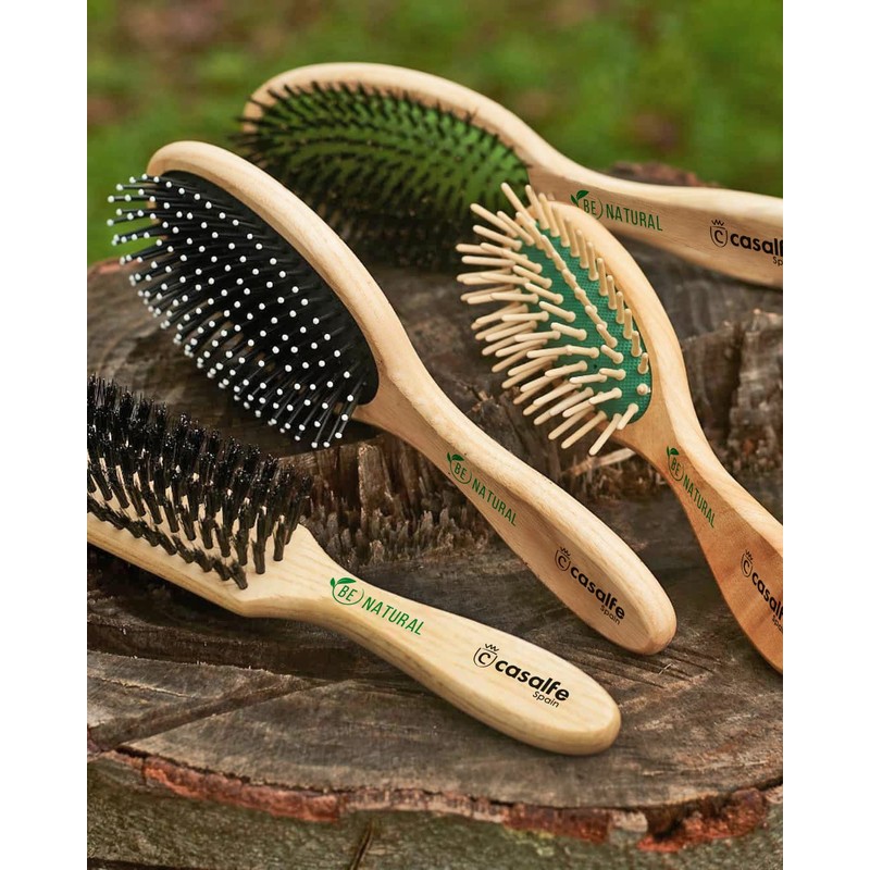 Casalfe Wooden Oval Boar Bristle Hair Brush