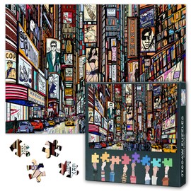 Puzzle 1000 Pieces for Adults NYC Street Art Graffiti Urban Landscape Colourful Wall Art Motif Family Game Gift Idea Creativity Relaxation 70 x 50 cm Puzzle Fun Challenge Artwork