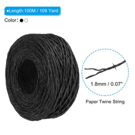 PATIKIL 1312 Feet Raffia Ribbon, 4 Rolls Raffia Yarn Paper Rope Twine String for Crochet Bags Craft Festival Gifts Bouquets Wrapping, White, Black