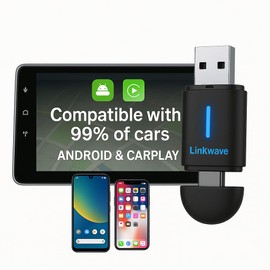 Wireless CarPlay Adapter USB & USB-C – Compatible with Apple CarPlay & Android Auto – 5G Wi-Fi Fast 3s Auto Connection – Works with 99% Cars – Compact & Elegant – Easy Installation Plug & Play