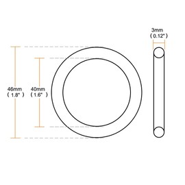 TOP-VIGOR 10Pcs Nitril-Gummi O-Ringe, 46mm OD 40mm ID 3mm Breite – Metrische Dichtung Für Armaturen Sanitär Automobilreparatur – Schwarz