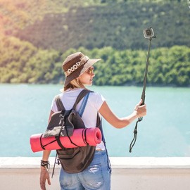 YIDOBLO Monopod Aluminum Alloy Telescopic Pole for GoPro Hero 6/Hero 5/4/3+/3 SJ4000 SJ5000 SJ6000 Action Cameras 19"