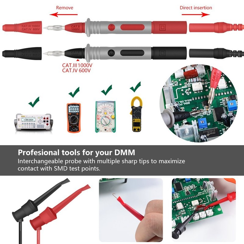 22 in 1 Multimeter Test Leads Set with Electrical Alligator