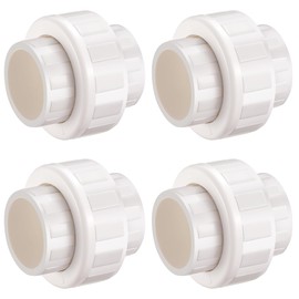 3/4“ Union Coupling Pipe Fitting (Socket x Socket), 4 Pcs Schedule 40 Heavy Duty Union Coupling Pipe Fitting for DIY PVC Creations.