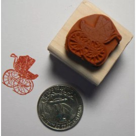 Dragonflylaser P24 Miniature stroller, baby carriage rubber stamp WM