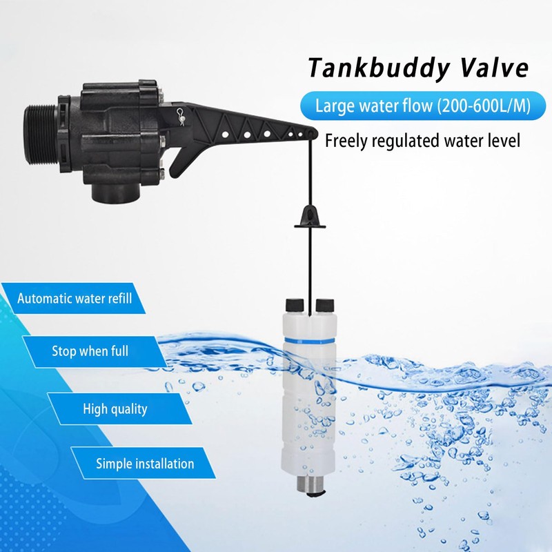 1‘’Tankbuddy Valve High Flow Large Water Discharge Float Valve Double