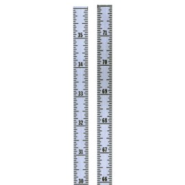 Ruler – Adhesive Backed – 1/2 Inch Wide X 72 Inch Long – Vertical Up – Fractional – 1/16” Grads – Silver – 2 Pieces