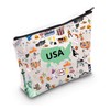 PWHAOO USA Travel Traveling Gift USA Icons Makeup Bag USA