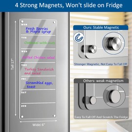 Meal Planner Magnetic Fridge Calendar 8"x10" Weekly Planner Fridge Magnetic Weekly Planner Fridge Weekly Planner Whiteboard Dry Erase Borad Weekly Planner Whiteboard