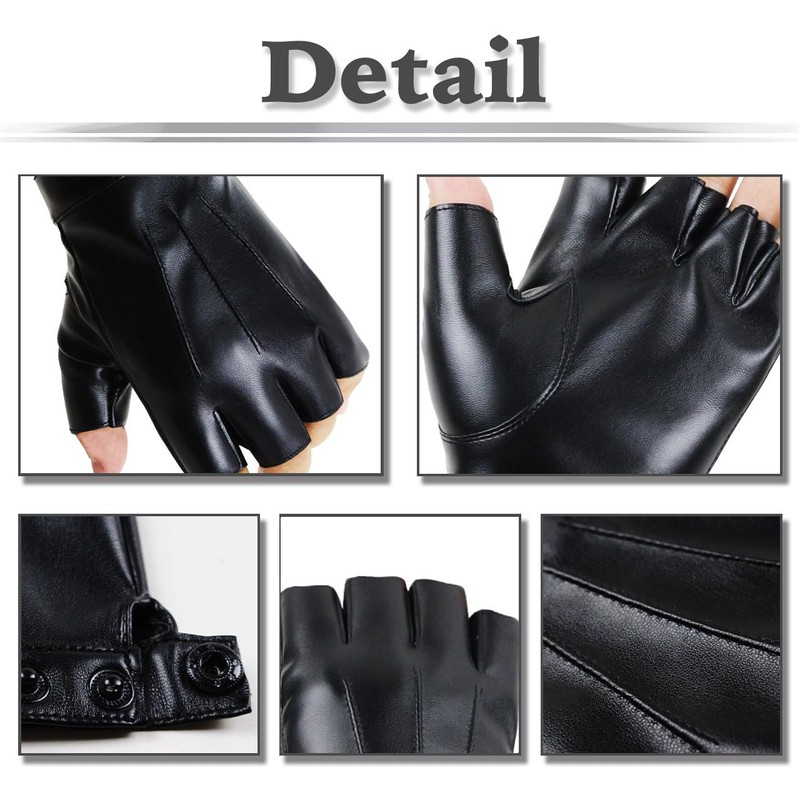 White Fang NT253 Gloves, Gloves, Leather, Fingerless, Gold, Silver, Rock