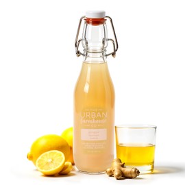 The Urban Farmhouse Co Organic Vinegar Shrub – Ginger Lemon, 9 oz Bottle – Small Batch Drinking Vinegar with Apple Cider Vinegar & Fresh Citrus – Cocktail Mixer, Gut Health Tonic, No Sugar Added