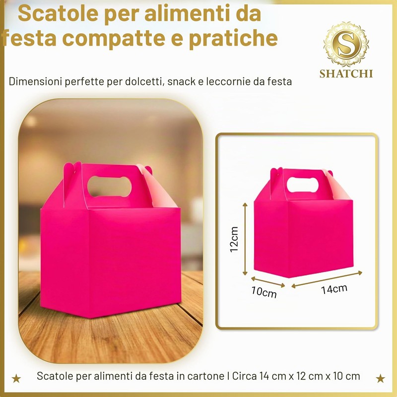 SHATCHI Confezione da 30 Sacchetti in Cartone per Pranzo da