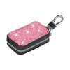 Premium Leather Car Key Chain Case with Rhinestones
