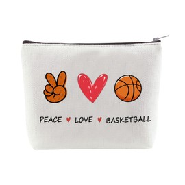 AJFHKJ Basketball Gifts for Women,Makeup Cosmetic Bag Gifts for Basketball Players Fans Friends,Basketball Team Birthday Christmas Gifts Travel Makeup Pouch Sport Basketball Mom