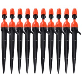 VooGenzek 10 Pieces Dripper Adjustable Irrigation Dripper Set, Adjustable Drip Emitter Water Irrigation Dropper, 360 Degree Adjustable Drip Irrigation System, for 4/7 mm Pipe