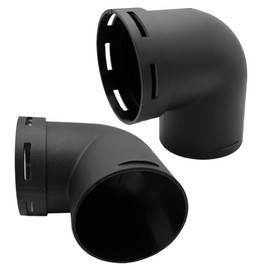 Cotonlake Diesel Air Heater Duct Connector,60mm/2.4inch L-Shape Elbow Ducting Pipe Outlet Connector for Diesel Air Parking Caravan Heaters,Black Plastic（2PCS）