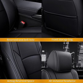 LAONNVIR Car 5 Seat Covers For Jeep Grand Cherokee 2011-2021 Front & Rear Black Cushion