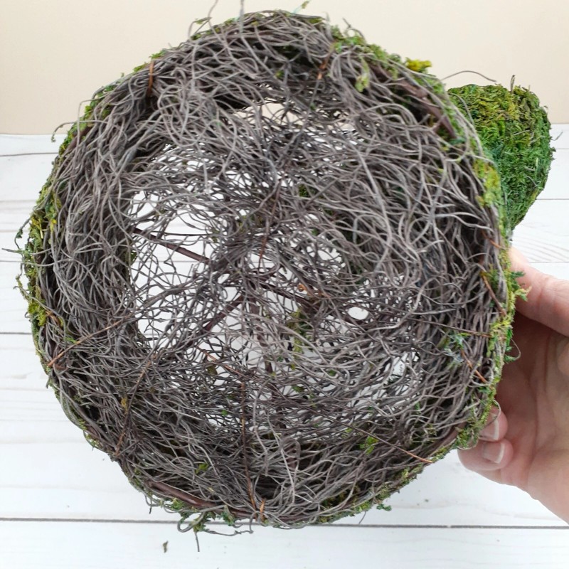 Ashland Moss Bunny Basket Easter 6.5 inch Round Green