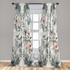 Ambesonne Birds and Nature Curtains, Muted Tone Leafy Floral Huddles