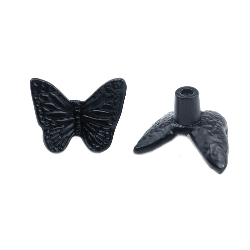 MY MIRONEY 6-Pack Butterfly Drawer Knobs Black Cabinet Decorative Pull