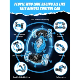 Gesture Sensing RC Stunt Car Toys for Boys Ages 8-12, 4WD Hand Controlled Remote Control Twist Car with Light & Music, RC Drift Car Gifts for 6 7 8 9 10 11 12 Year Old Boys Girls - Best Kids Toys