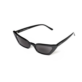 GLVSS Brand 'The Flirt' Rectangle Cat Eye Sunglasses Black Frame Smoke Lens