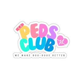 Peds Club Boo-Boo Vinyl Sticker for Pediatric Nurse Department Gift for Nurse graduation laptop sticker for water bottle nurse sticker Decor Decorative - size: 2" × 2", surface: Transparent