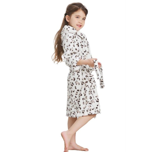 ECHERY Boys Girls Hooded Pajamas Soft Coral Fleece Bathrobe Unisex
