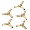 sourcing map 6mm Brass Barb Hose Fitting Tee Y-Shaped 3
