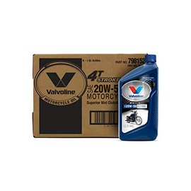 Valvoline 4-Stroke Motorcycle SAE 20W-50 Motor Oil 1 QT, Case of 6