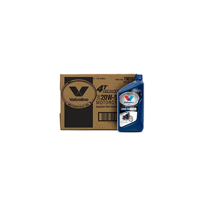 Valvoline 4-Stroke Motorcycle SAE 20W-50 Motor Oil 1 QT, Case