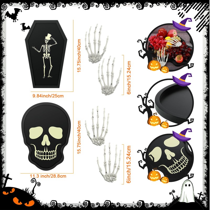 4 Pcs Halloween Party Decorations - 2 Pcs Halloween Coffin