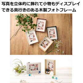 HAKUBA AMZFWTF-BR 4977187001501 Wooden Picture Frame, Tiefe AZ Brown, Deep Wood Photo Frame, L/KG (Postcard) / 2L (Cabine), Glass Front Plate