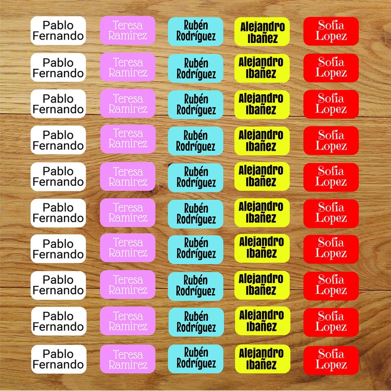 Coloured Stick On Clothing Labels (60)