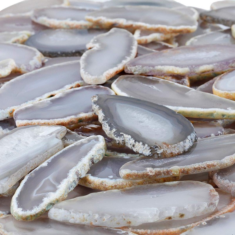 KYEYGWO 10 Pcs Polished Agate Geode Slices Stone for Home